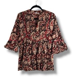 Jaipur Morni Bell Sleeve Paisley Tunic Size XXL